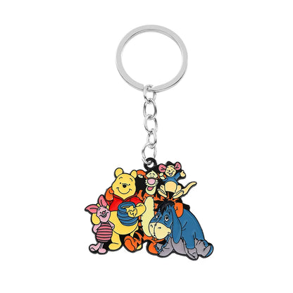 Disney Lilo & Stitch Keychain Cute Cartoon Figure Stitch Angel Love Heart Puzzle Keyrings Best Friendship Key Holder Jewelry