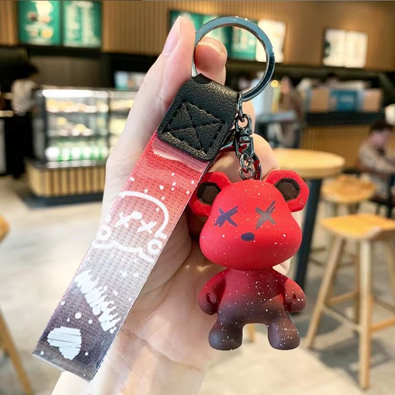 Cute Bear Keychain with Strap