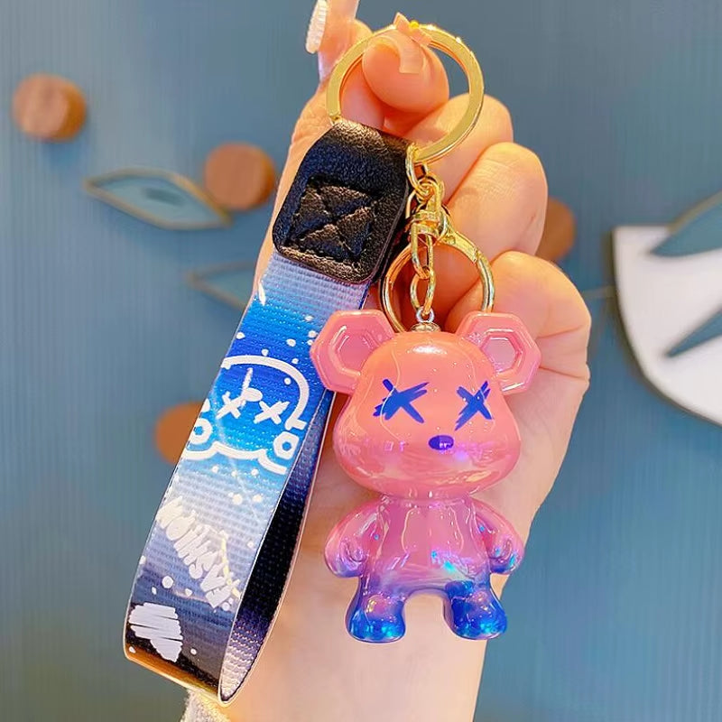 Cute Bear Keychain with Strap