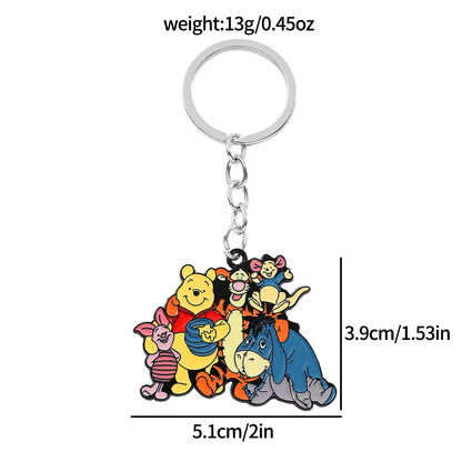 Disney Lilo & Stitch Keychain Cute Cartoon Figure Stitch Angel Love Heart Puzzle Keyrings Best Friendship Key Holder Jewelry